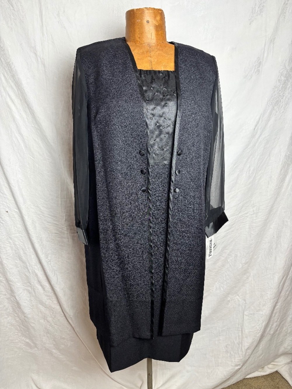 NWT Vntg Helene Blake Special Occasion 2-pc Set Black Sz. 14P